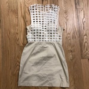 Alice McCall Khaki Caged Bustier Strapless Dress